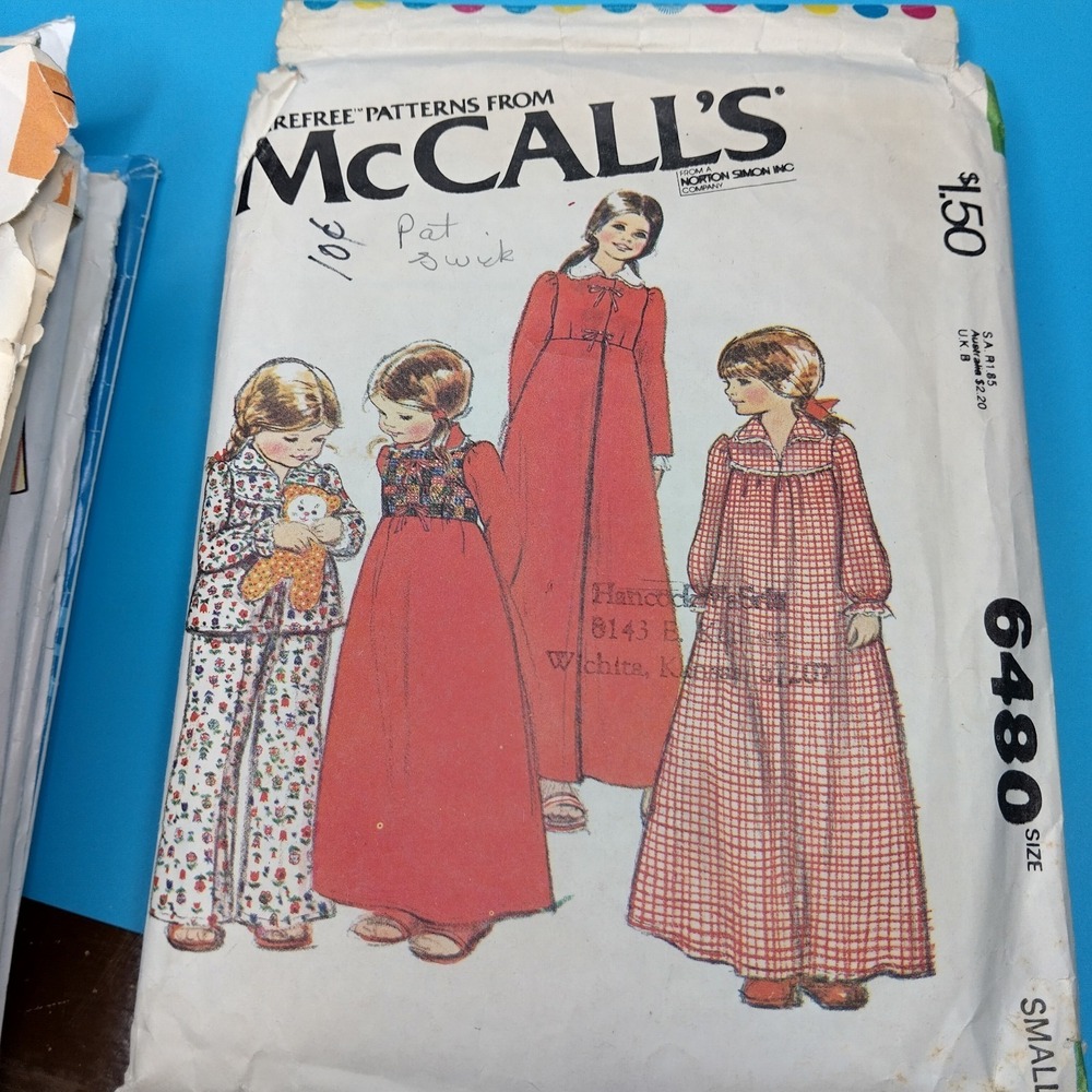 Vintage Girls Sewing Pattern Lot Simplicity McCalls Dresses Jumpers Crafts Size - Picture 10 of 11